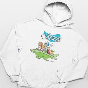 Vintage The Jetsons Hoodie – Retro Cartoon Pullover – White Unisex Sweatshirt